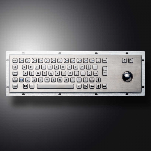Panneau de montage personnalisé ordinateur industriel étanche en acier inoxydable clavier en métal avec trackball souris