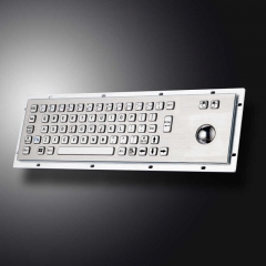 Panneau de montage personnalisé ordinateur industriel étanche en acier inoxydable clavier en métal avec trackball souris